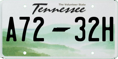 TN license plate A7232H