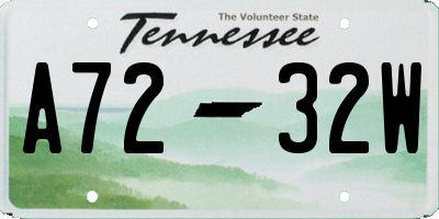 TN license plate A7232W
