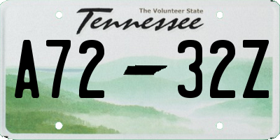 TN license plate A7232Z