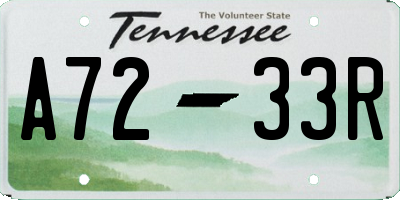 TN license plate A7233R