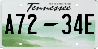 TN license plate A7234E