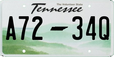 TN license plate A7234Q
