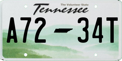 TN license plate A7234T