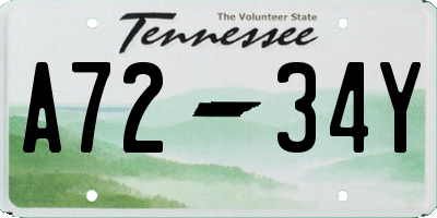 TN license plate A7234Y