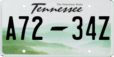 TN license plate A7234Z