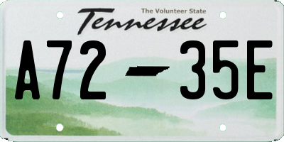 TN license plate A7235E
