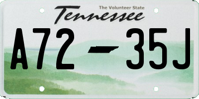 TN license plate A7235J