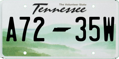 TN license plate A7235W