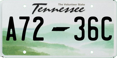 TN license plate A7236C