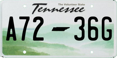 TN license plate A7236G