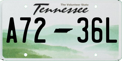 TN license plate A7236L