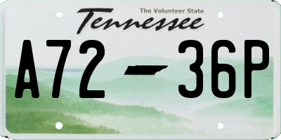 TN license plate A7236P