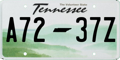 TN license plate A7237Z