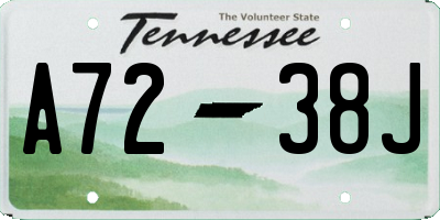 TN license plate A7238J