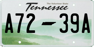 TN license plate A7239A