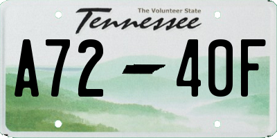TN license plate A7240F