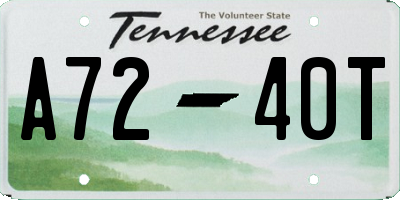 TN license plate A7240T