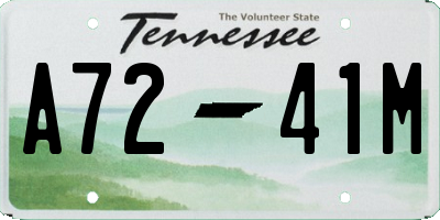 TN license plate A7241M