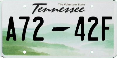 TN license plate A7242F