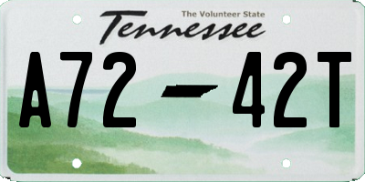 TN license plate A7242T