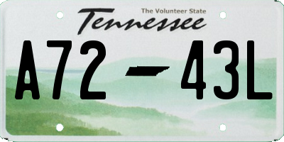 TN license plate A7243L