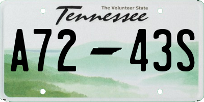 TN license plate A7243S