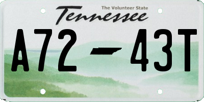 TN license plate A7243T