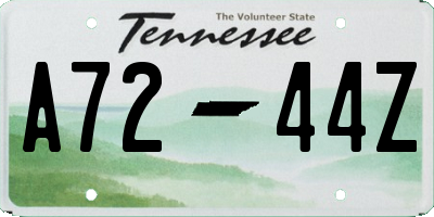 TN license plate A7244Z