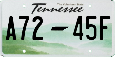 TN license plate A7245F