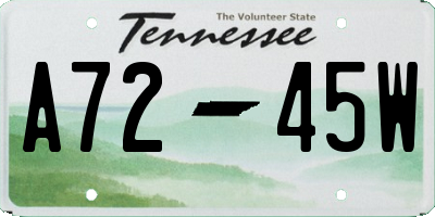 TN license plate A7245W