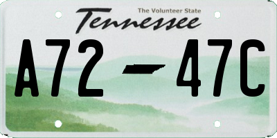 TN license plate A7247C