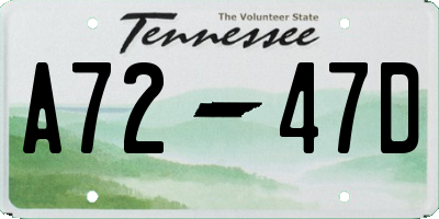 TN license plate A7247D