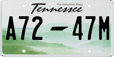 TN license plate A7247M