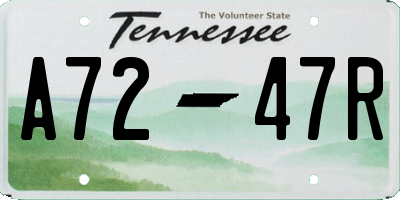 TN license plate A7247R