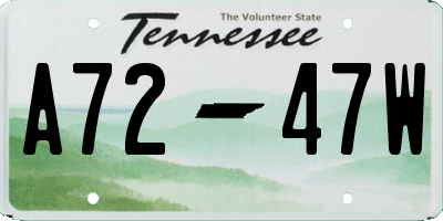 TN license plate A7247W