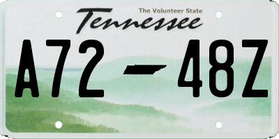 TN license plate A7248Z