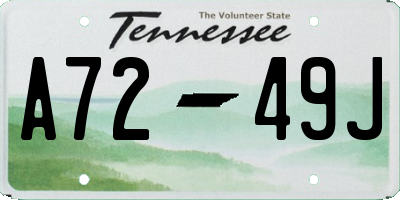 TN license plate A7249J