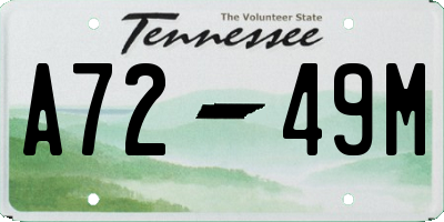 TN license plate A7249M