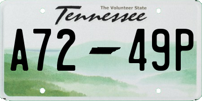 TN license plate A7249P