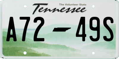 TN license plate A7249S