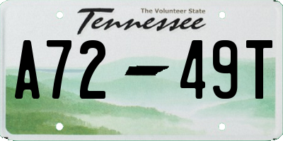 TN license plate A7249T