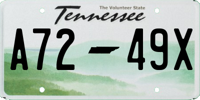 TN license plate A7249X