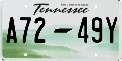 TN license plate A7249Y