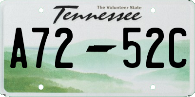 TN license plate A7252C