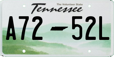TN license plate A7252L