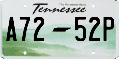 TN license plate A7252P