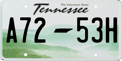 TN license plate A7253H