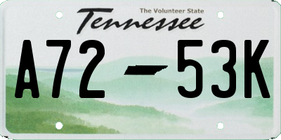 TN license plate A7253K