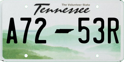TN license plate A7253R