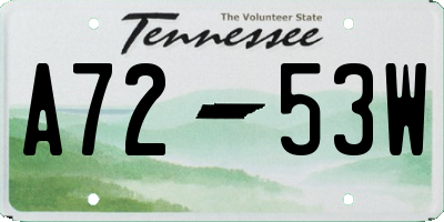 TN license plate A7253W